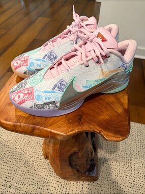 LeBron James Monopoly Nike Pink Multicolor Money-Print Sneakers